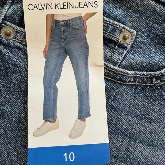 Calvin Klein Women High Rise Straight Leg Jeans Blue Wash 10 29" Inseam YKK - Picture 7 of 8